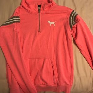 Pink Victoria Secret pink quarter zip sweatshirt